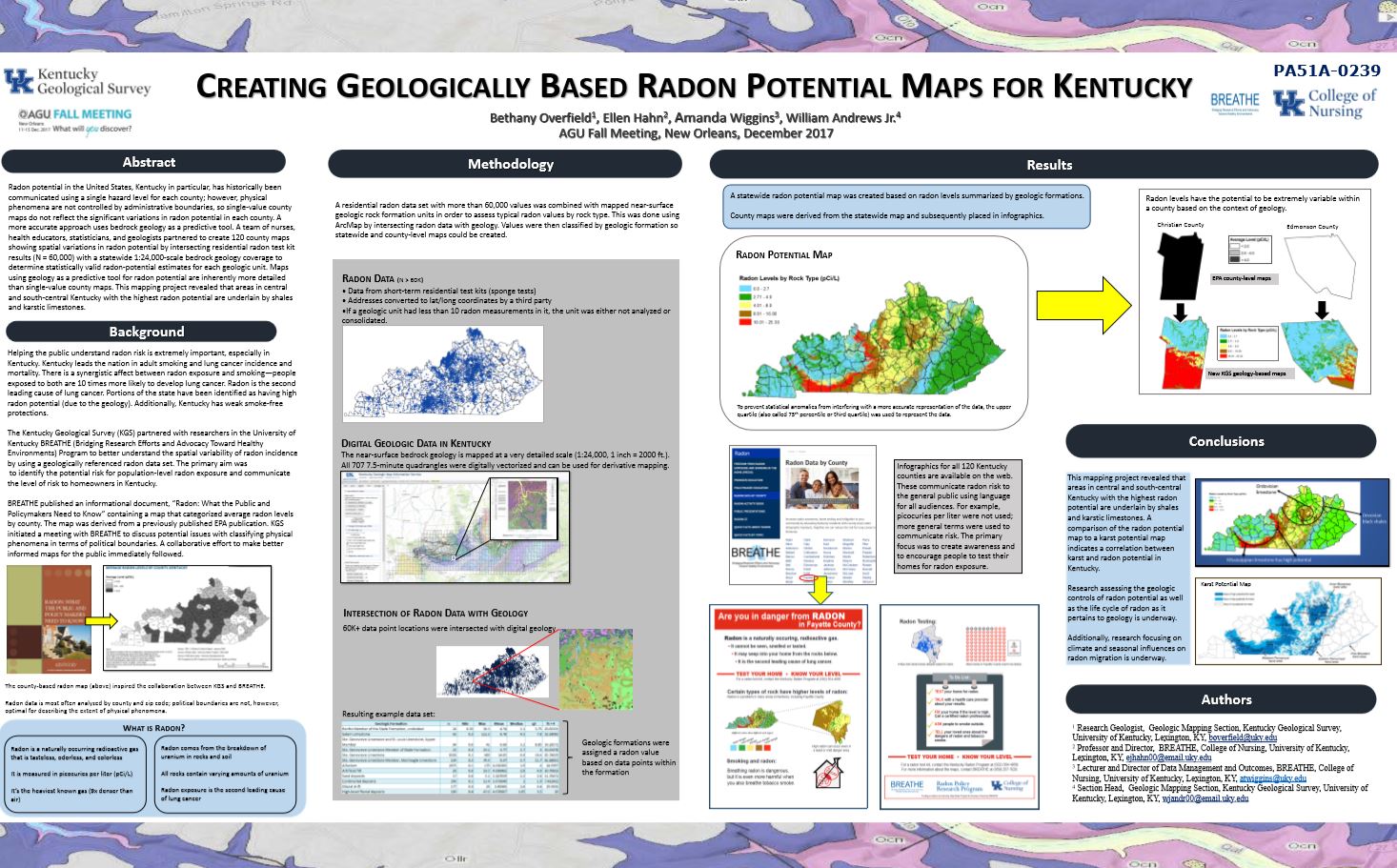 Creating Geologically Based Radon Potential Maps for Kentucky — AGU poster