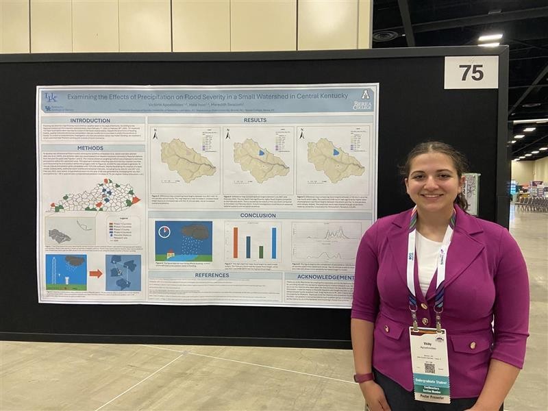 Vicky Apostolides presents her 2025 Potter Intern project at the GSA Annual Meeting in 2025. 
