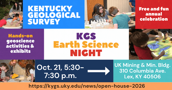 2026 Kentucky Geological Survey Geoscience Open House flyer