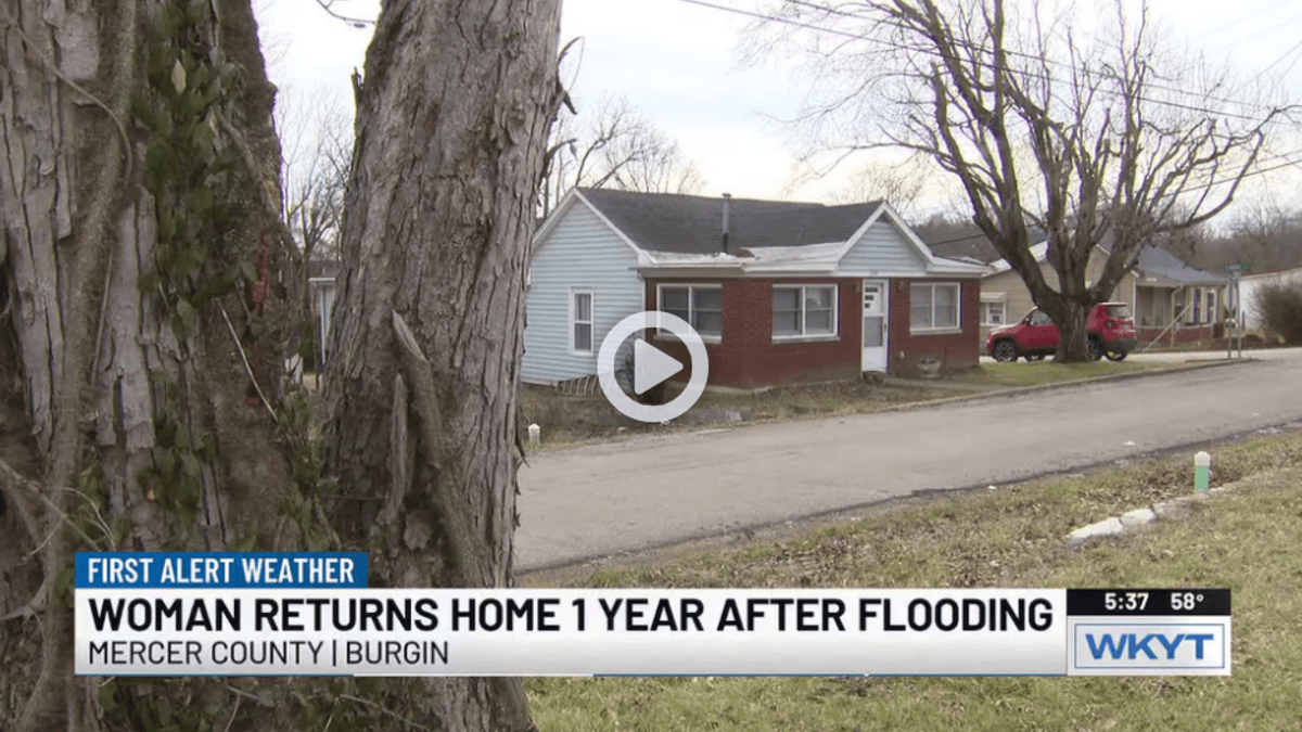 Burgin flood survivor returns home