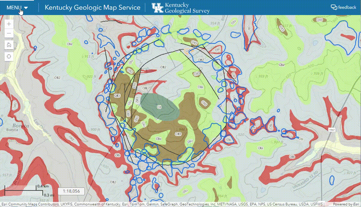 Finding layer URLs in the Geologic Map Service