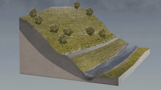 Landslide dynamics visualization. Credit: NASA